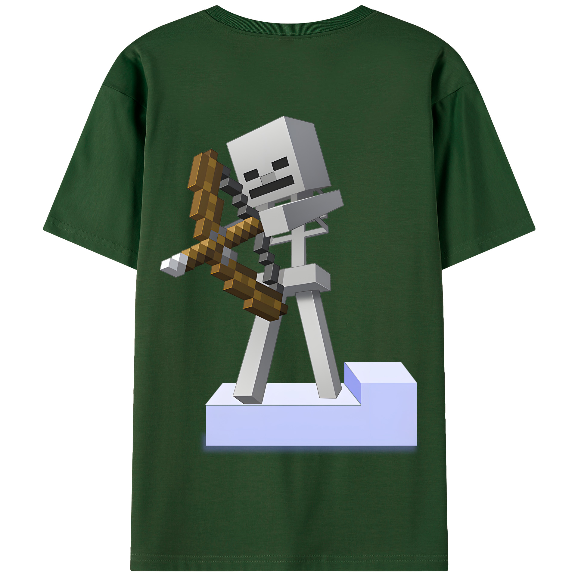 （画像用） マインクラフト ブロックの世界 Minecraft MC Block world 綿100％半袖Tシャツ（背面プリント）